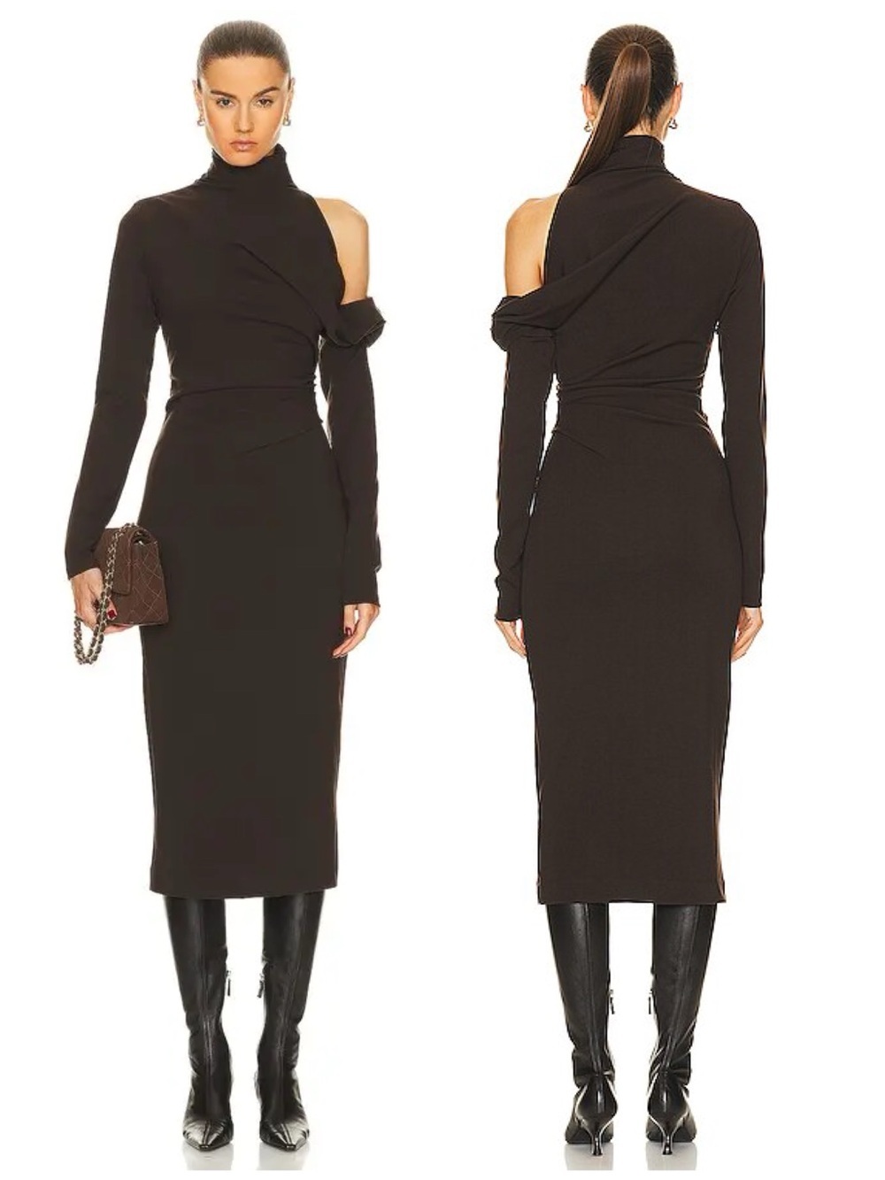 GAUGE81 Teresa Midi Dress in Mocha Size 36